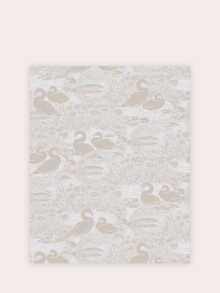 Laura Ashley Dove Grey Swans 10M Wallpaper - Image 2 of 4