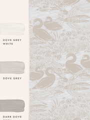 Laura Ashley Dove Grey Swans 10M Wallpaper - Image 4 of 4