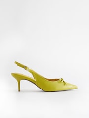 Lime Green Forever Comfort Bow Slingback Heels - Image 6 of 9