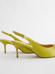 Lime Green Forever Comfort Bow Slingback Heels - Image 8 of 9