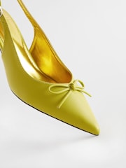 Lime Green Forever Comfort Bow Slingback Heels - Image 9 of 9