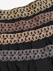 Black Metallic Waistband 4 pack 100% Cotton Boxers - Image 6 of 6