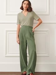 Khaki Green Wide Trousers - Image 1 of 5