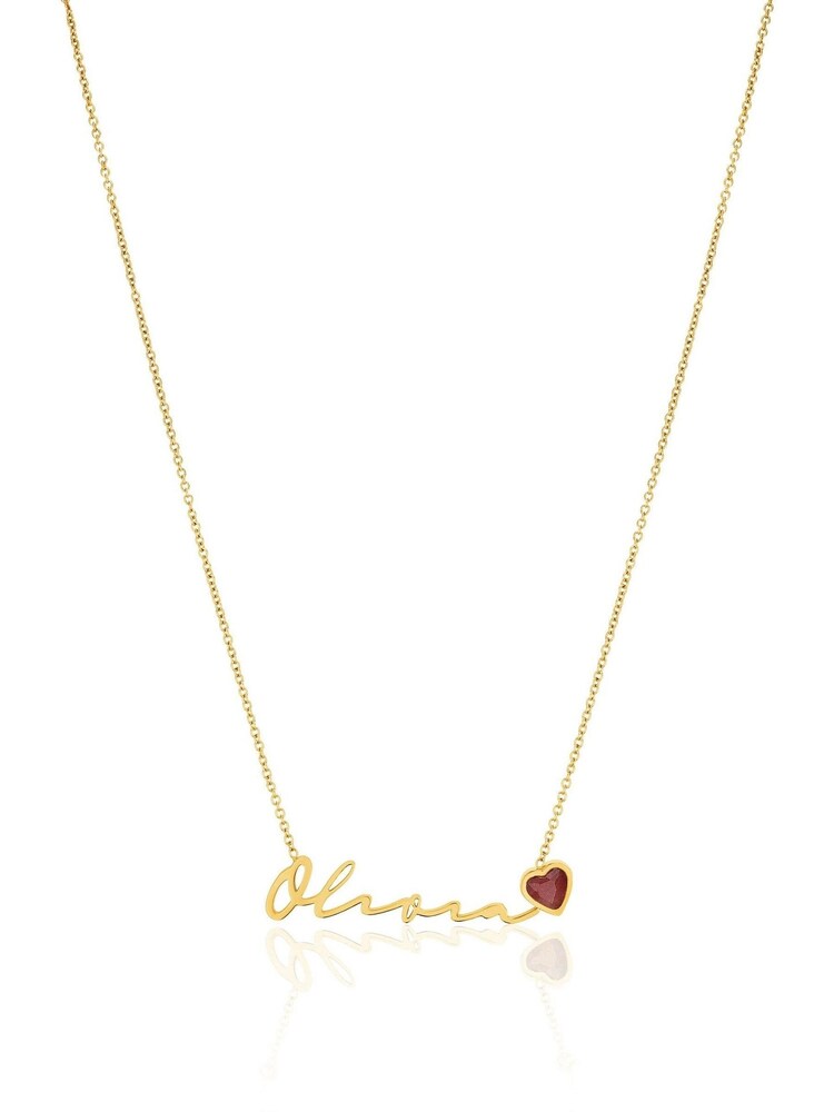 Abbott Lyon Signature Birthstone Personalised Name Small Chain Link Necklace - Image 1 of 3