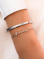 Abbott Lyon Silver Signature Personalised Name Bracelet - Image 2 of 3