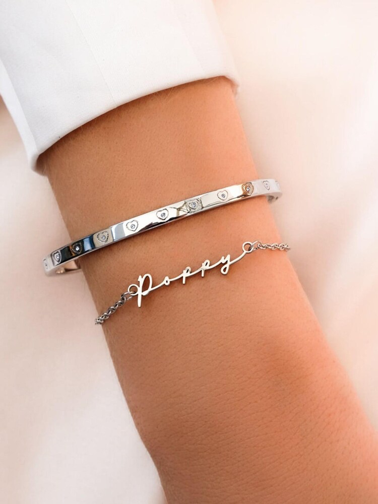 Abbott Lyon Silver Signature Personalised Name Bracelet - Image 2 of 3