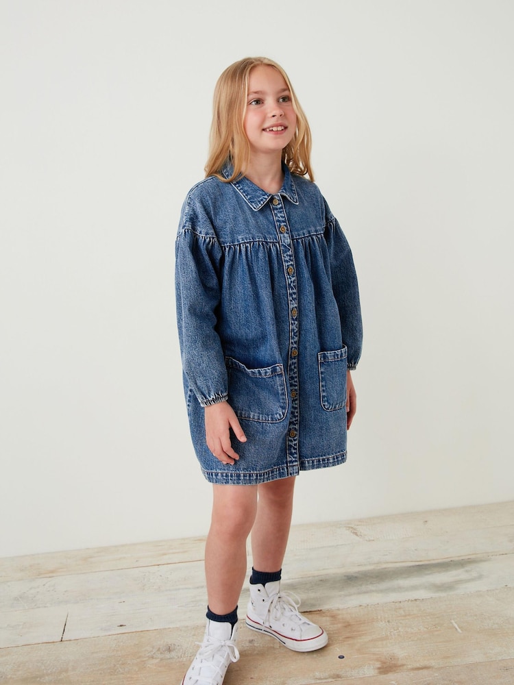 Blue Denim Shirt Dress (3-16yrs) - Image 2 of 6 Blue Denim Shirt Dress (3-16yrs) - Image 2 of 6