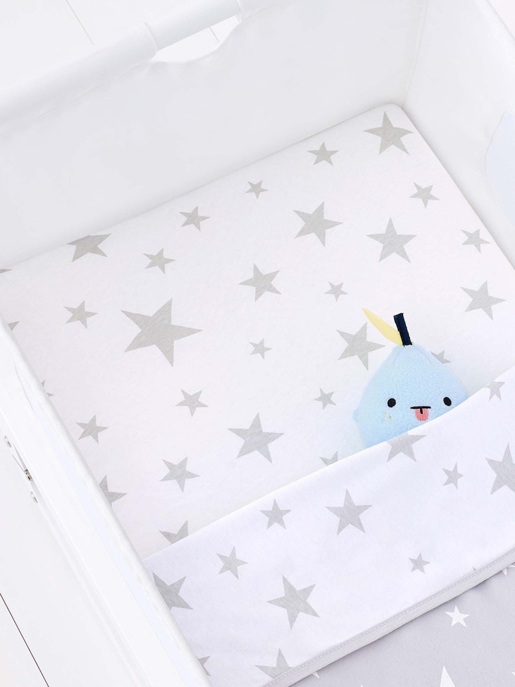 Snuz 3 Piece Grey Crib 100% Cotton Bedding Set - Image 2 of 3