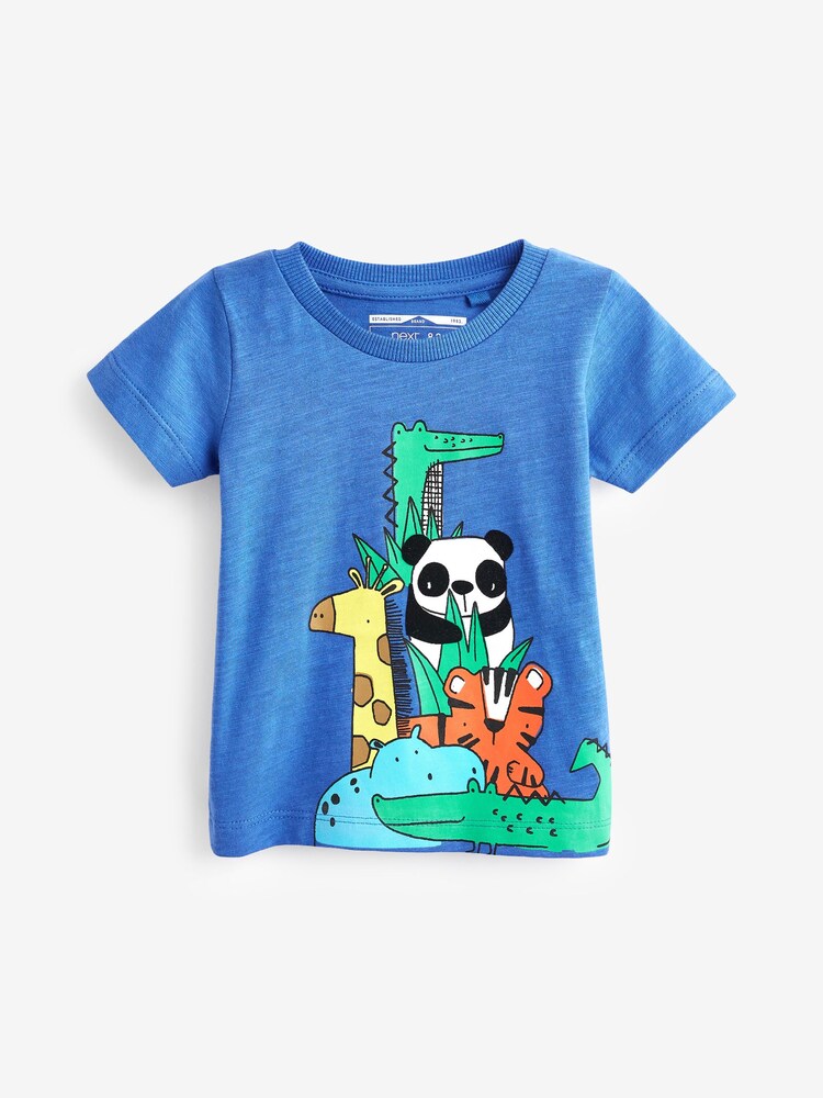 Red/Blue Animal Short Sleeve Character T-Shirts 3 Pack (3mths-7yrs) - Image 2 of 6