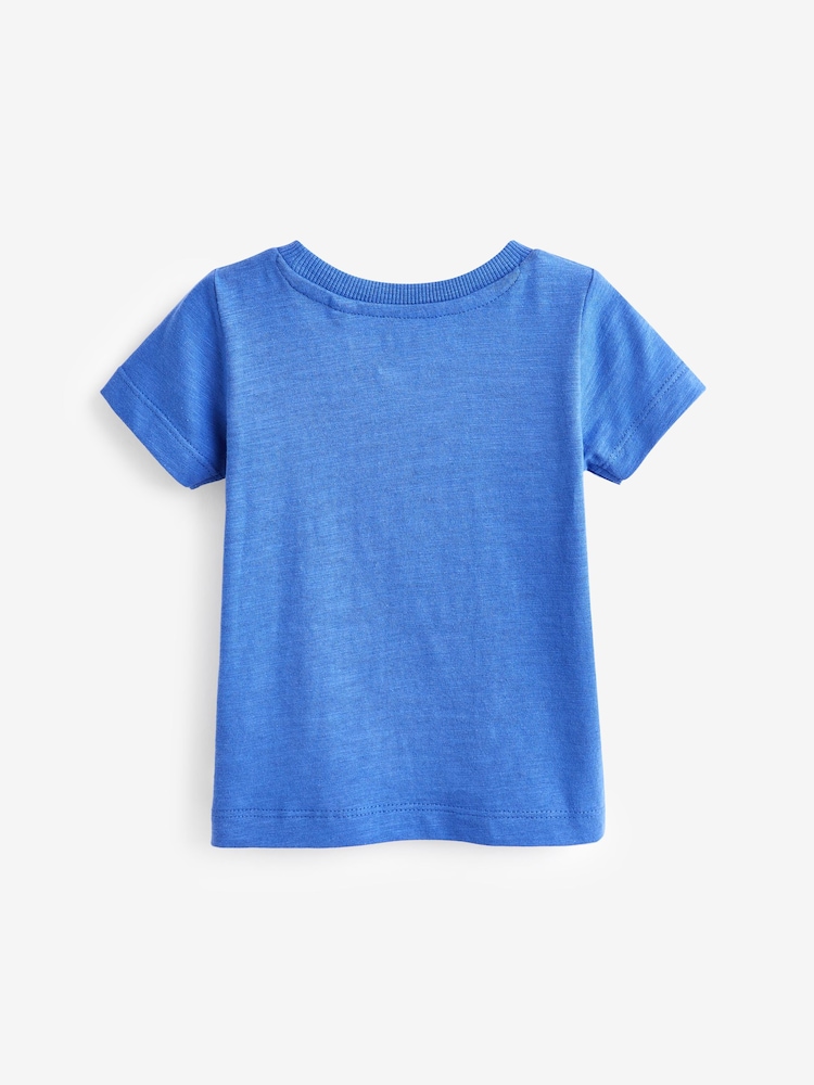 أحمر/أزرق شكل حيواني - Short Sleeve Character T-Shirts 3 Pack (3mths-7yrs) - Image 3 of 6