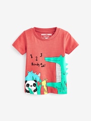 Red/Blue Animal Short Sleeve Character T-Shirts 3 Pack (3mths-7yrs) - Image 5 of 6