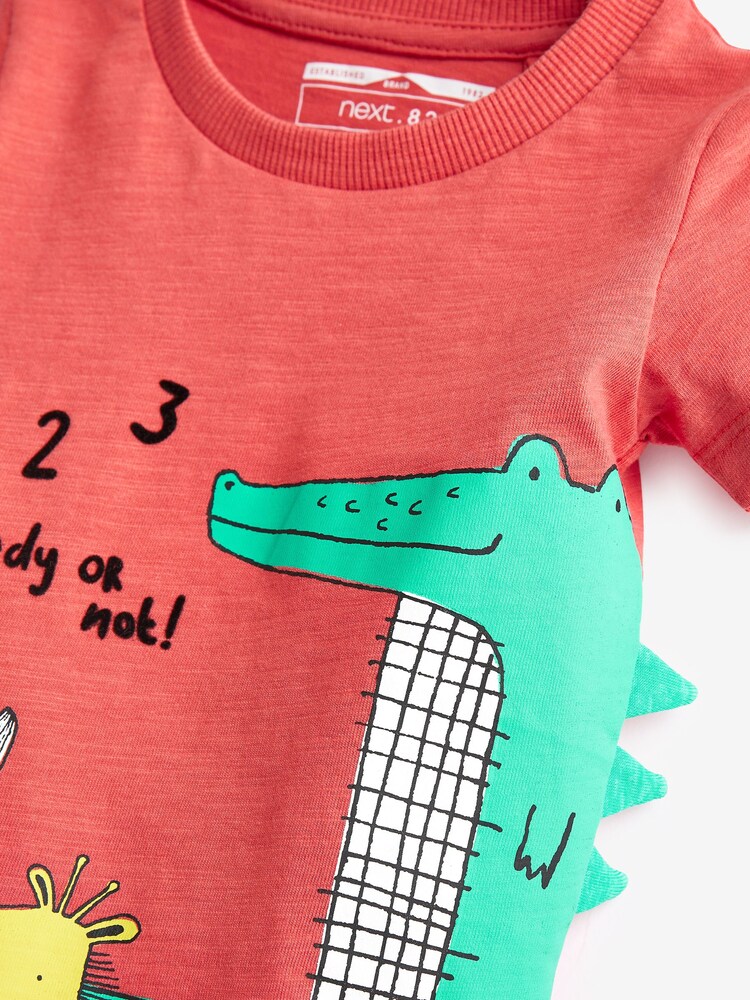 Red/Blue Animal Short Sleeve Character T-Shirts 3 Pack (3mths-7yrs) - Image 6 of 6
