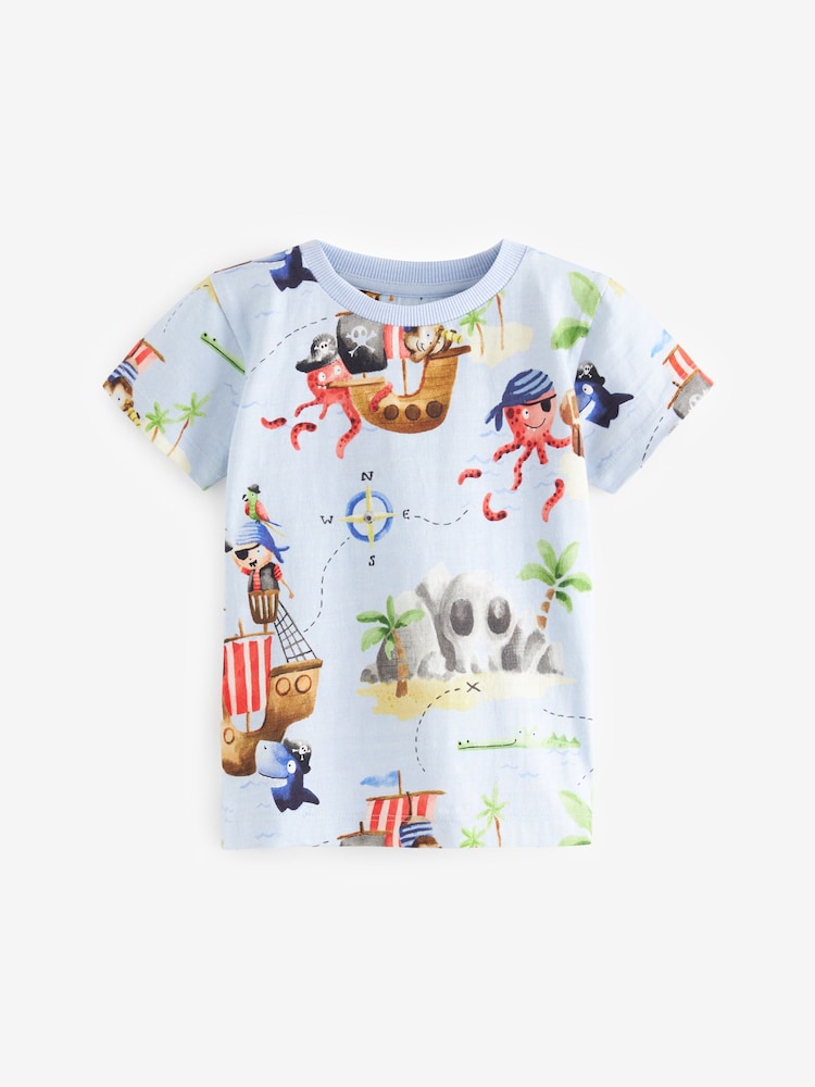 Rouge &Bleu Pirate - Manches courtes  Character T-shirt 3 Pack (3mois-7ans) - Image 4 of 5