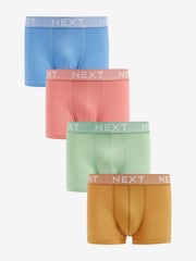 Blue/Green Bamboo Texture Waistband 4 pack Signature Hipster Boxers - Image 1 of 6