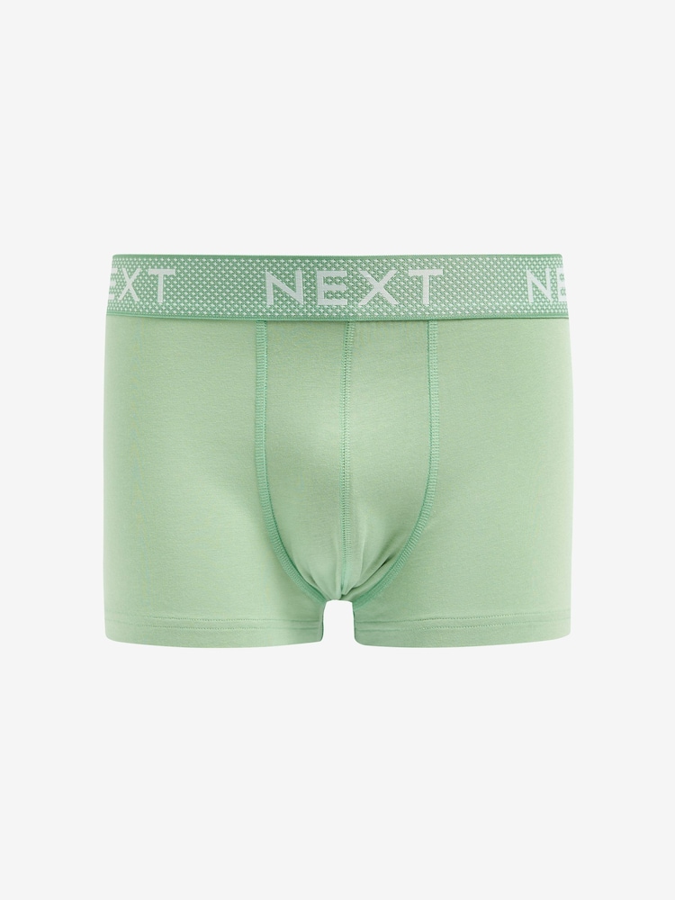 Blue/Green Bamboo Texture Waistband 4 pack Signature Hipster Boxers - Image 2 of 6