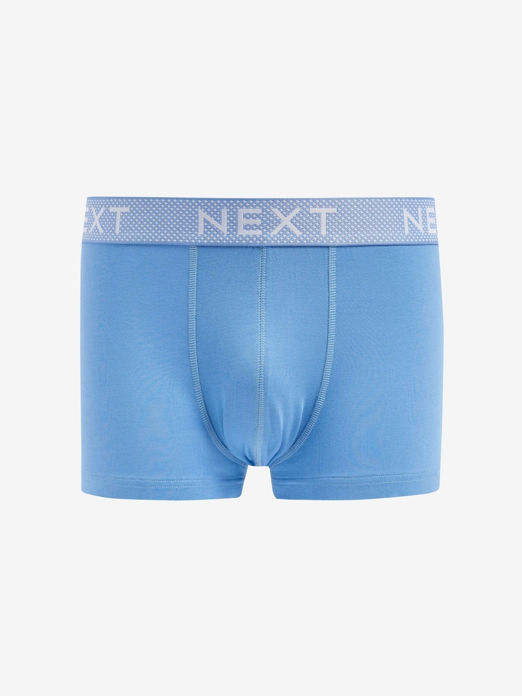 Blue/Green Bamboo Texture Waistband 4 pack Signature Hipster Boxers - Image 4 of 6