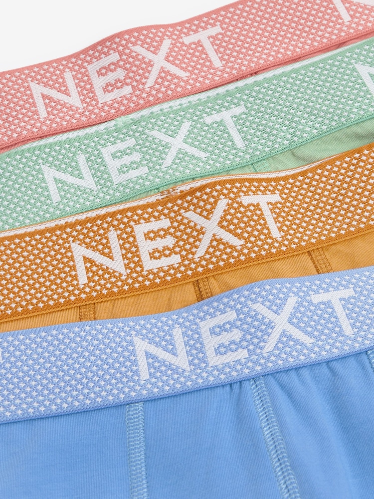Blue/Green Bamboo Texture Waistband 4 pack Signature Hipster Boxers - Image 6 of 6