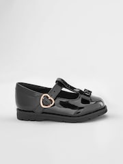 Black Patent Wide Fit (G) School Junior Bow T-Bar Shoes - Image 2 of 7