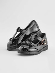Black Patent Wide Fit (G) School Junior Bow T-Bar Shoes - Image 3 of 7