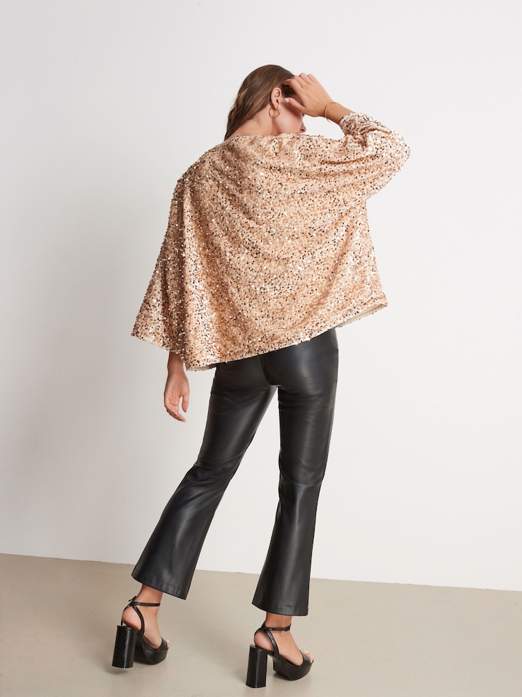 Rose Gold Sequin Jacket - Image 2 of 5