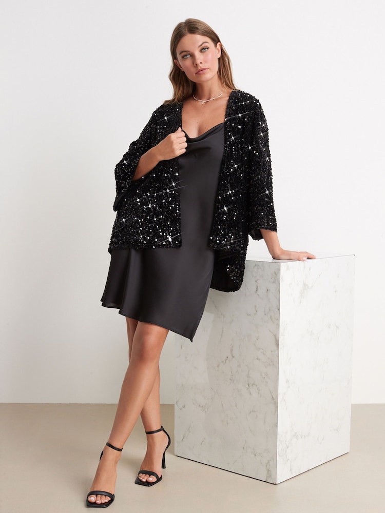Black Sequin Jacket - Image 1 of 5