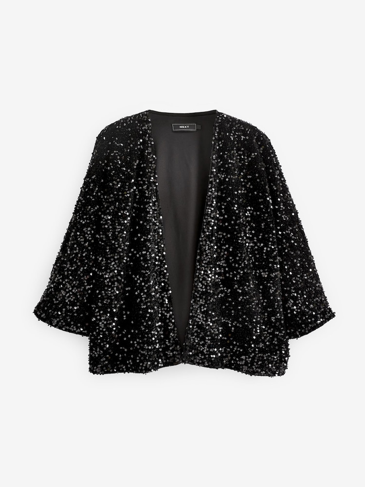 Black Sequin Jacket - Image 5 of 5 Black Sequin Jacket - Image 5 of 5