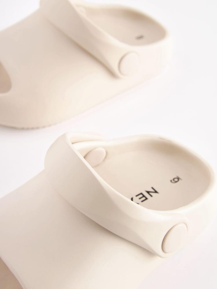 Bone White Chunky Sliders With Ankle Strap - Image 3 of 5