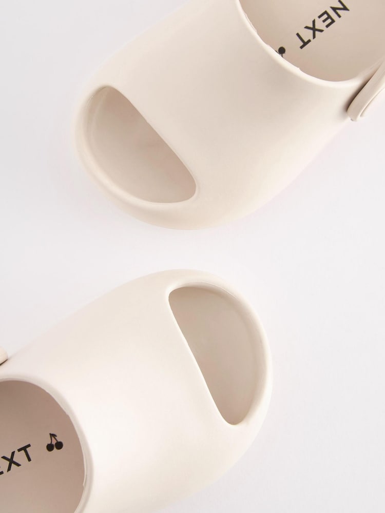 Bone White Chunky Sliders With Ankle Strap - Image 4 of 5