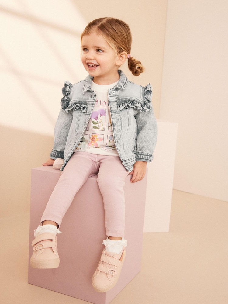 رمادي - Denim Frill Jacket (3mths-7yrs) - صورة 2 من 10