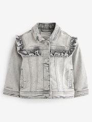 رمادي - Denim Frill Jacket (3mths-7yrs) - صورة 5 من 10