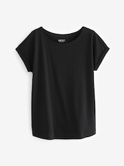 Black/Neutral Cap Sleeve 100% Cotton T-Shirts 2 Pack - Image 5 of 5