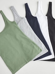 Multi Thick Strap Vests 5 Pack - Image 7 of 13