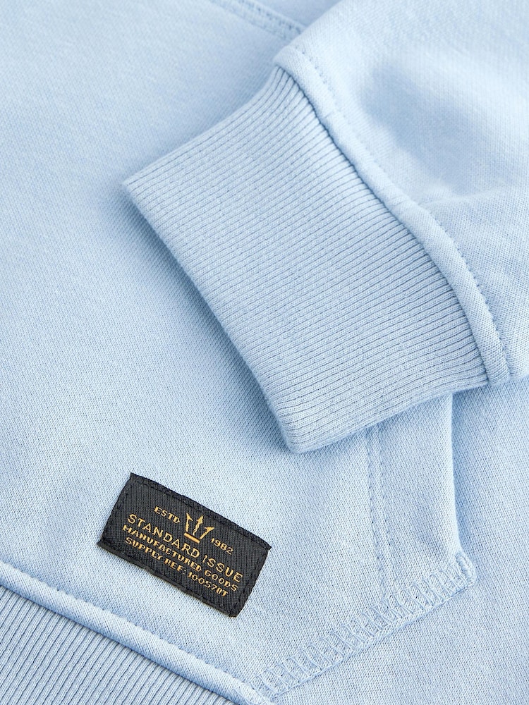 Light Blue Plain Jersey Hoodie (3-16yrs) - Image 3 of 3 Light Blue Plain Jersey Hoodie (3-16yrs) - Image 3 of 3