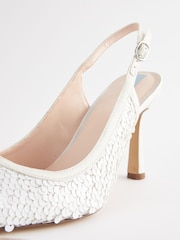 Ivory Forever Comfort Wedding Sequin Slingback Bridal Shoes - Image 10 of 10