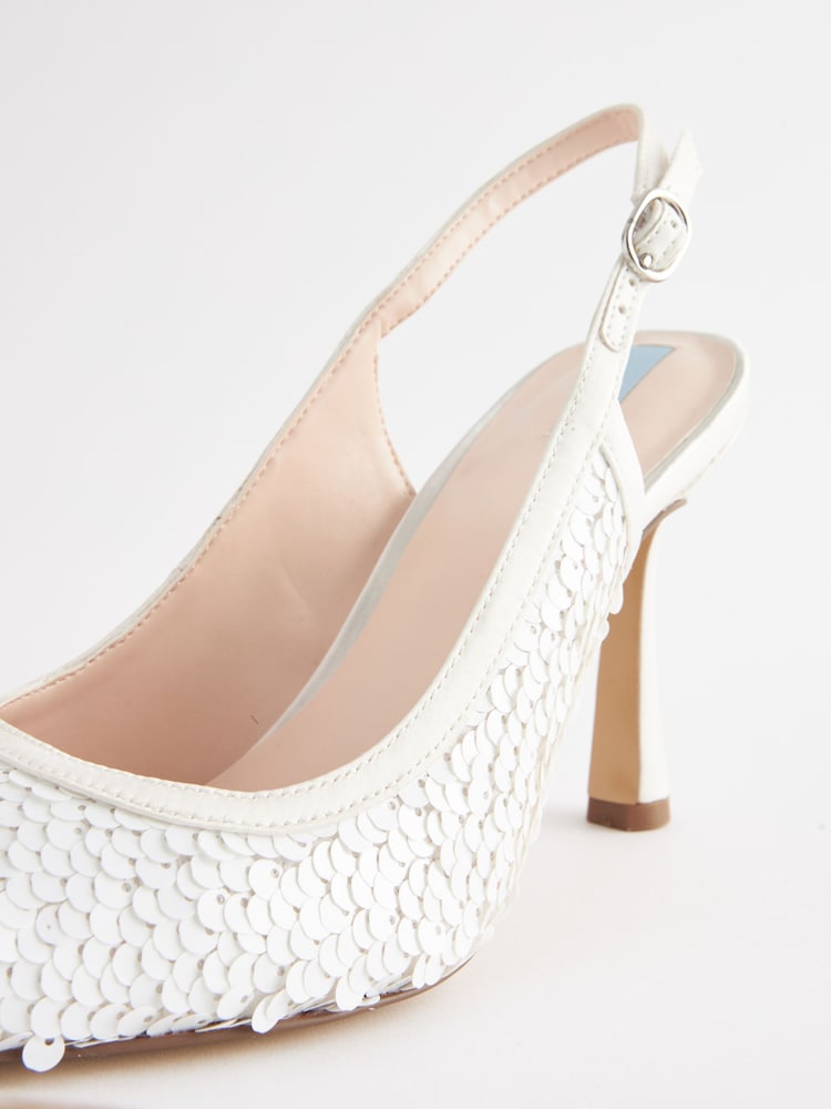 Ivory Forever Comfort Wedding Sequin Slingback Bridal Shoes - Image 10 of 10