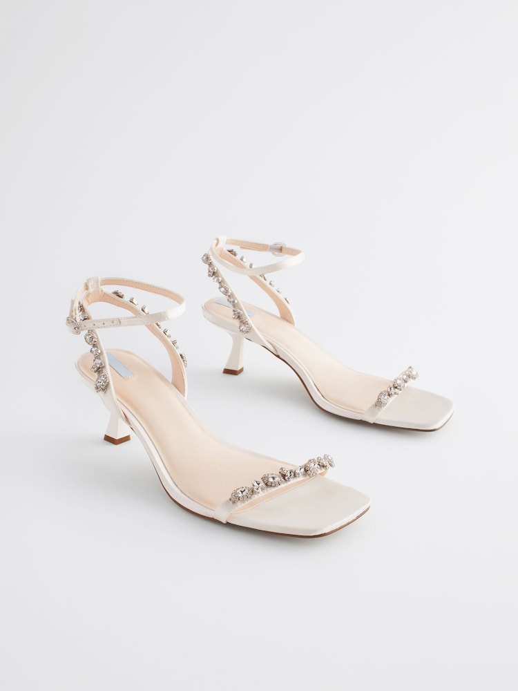 Ivory Forever Comfort® Wedding Embellished Low Heel Bridal Sandals - Image 1 of 11
