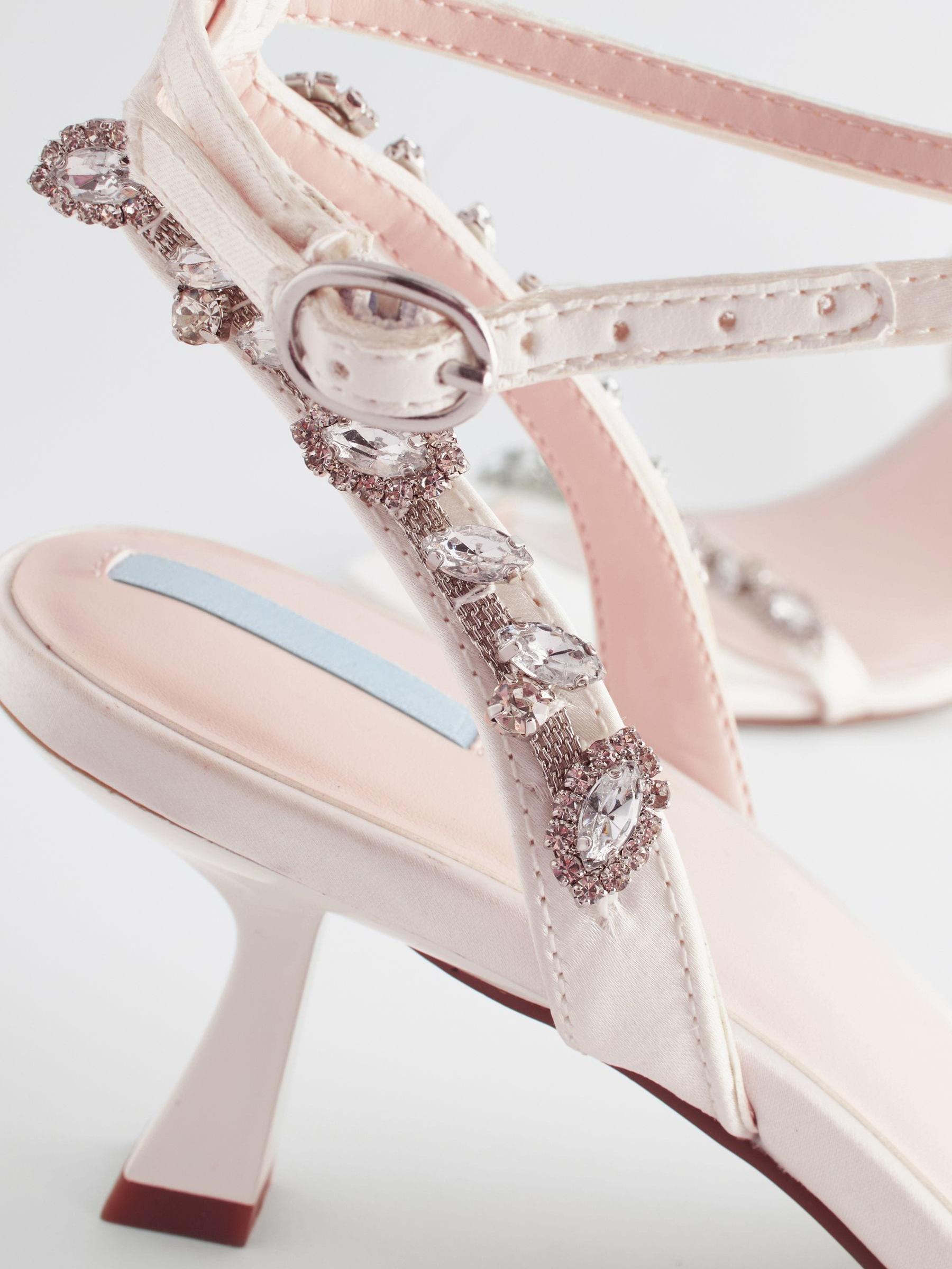 Ivory Forever Comfort Wedding Embellished Low Heel Bridal Sandals