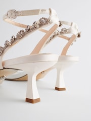 Ivory Forever Comfort® Wedding Embellished Low Heel Bridal Sandals - Image 8 of 11
