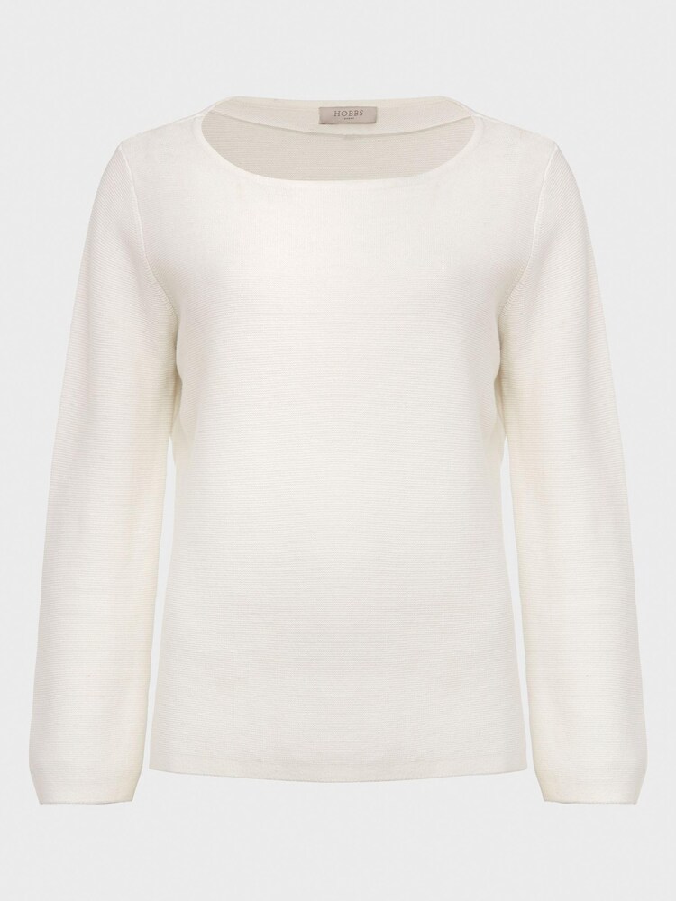 Hobbs Cream Beatrice 100% Cotton Jumper - Image 4 of 4