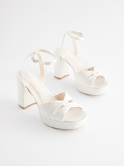 Ivory Forever Comfort® Wedding Pearl Platform Bridal Ivory Sandals - Image 5 of 9