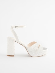 Ivory Forever Comfort® Wedding Pearl Platform Bridal Ivory Sandals - Image 6 of 9