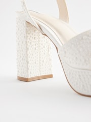 Ivory Forever Comfort® Wedding Pearl Platform Bridal Ivory Sandals - Image 9 of 9