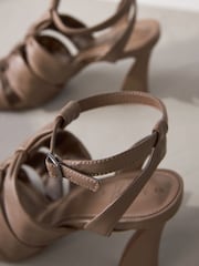 Taupe Signature Leather Bow Sandals - Image 5 of 6