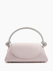 Dune London Cream Brynley Diamanté Tubular Hand Bag - Image 3 of 6