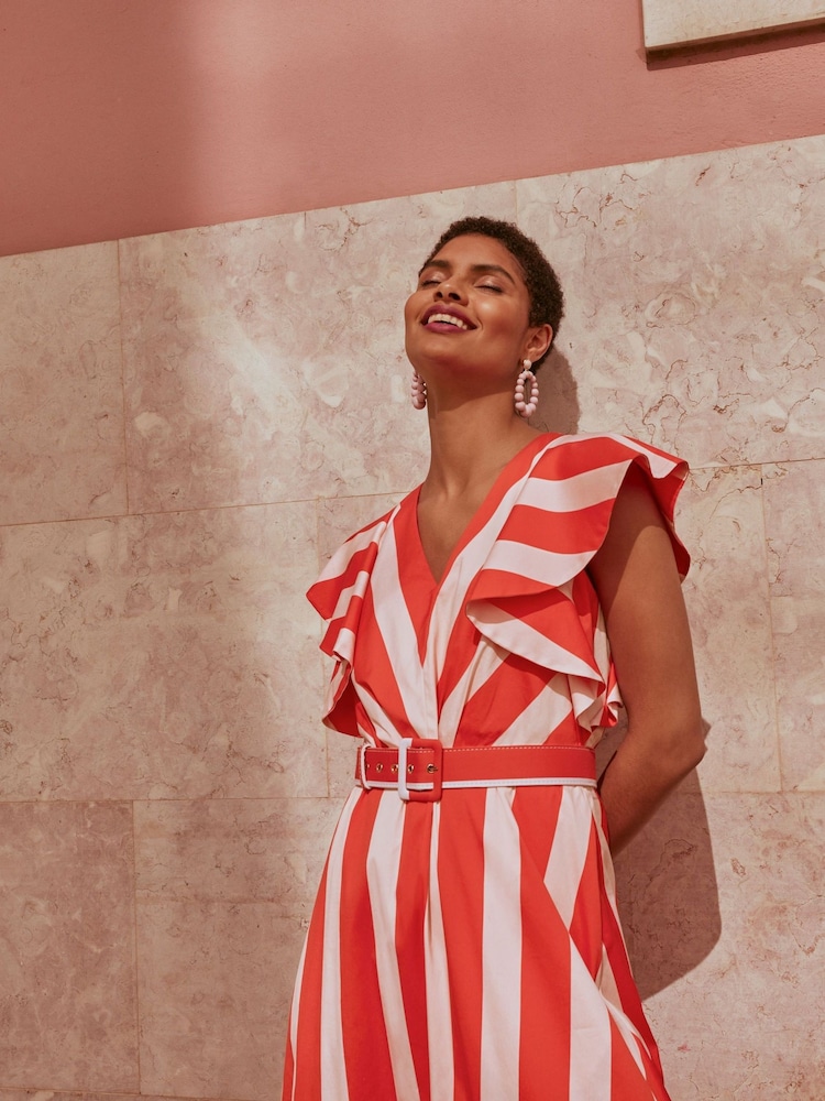 Phase Eight Lottie Red Stripe Maxi Summer Dress - Image 1 of 8