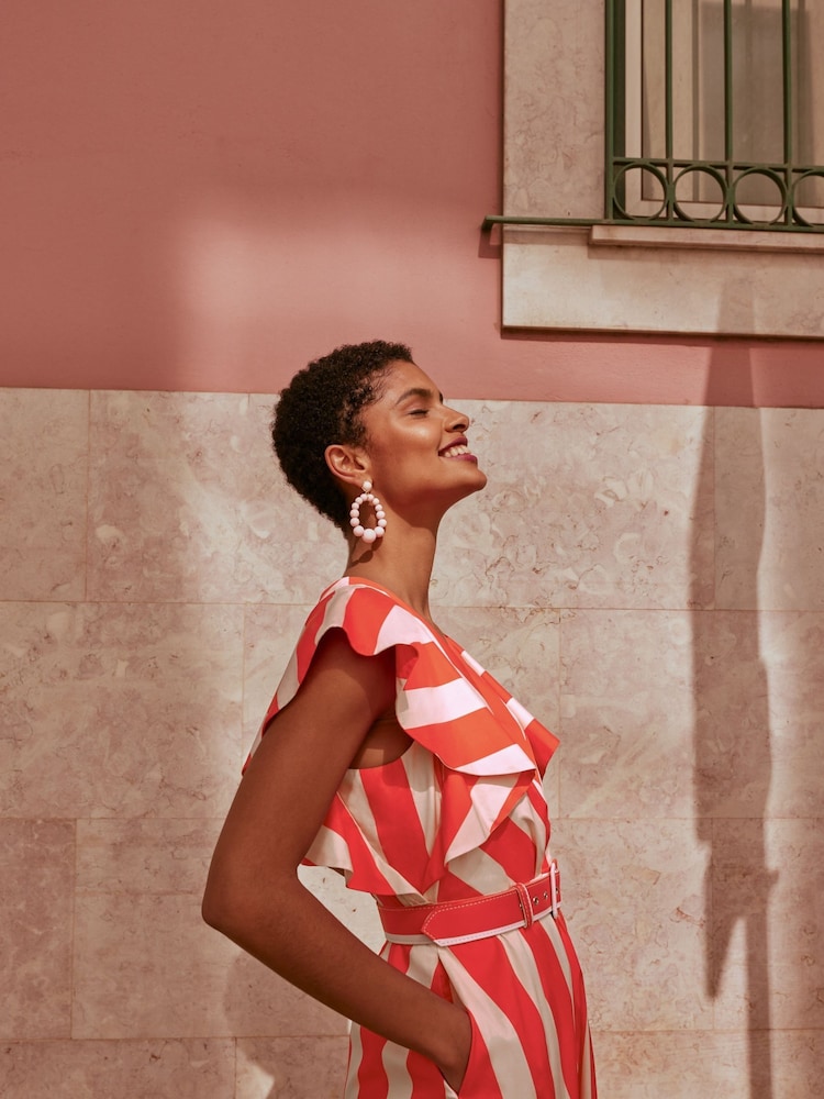 Phase Eight Lottie Red Stripe Maxi Summer Dress - Image 2 of 8