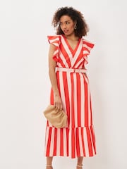 Phase Eight Lottie Red Stripe Maxi Summer Dress - Image 6 of 8