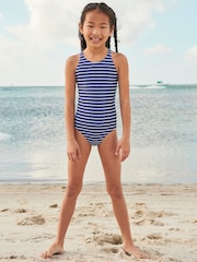 Navy Blue/White Stripe Swimsuit (3-16yrs) - Image 1 of 6