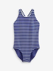Navy Blue/White Stripe Swimsuit (3-16yrs) - Image 4 of 6