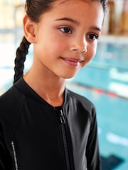 Black Long Sleeved Swimsuit (3-16yrs) - Image 4 of 6